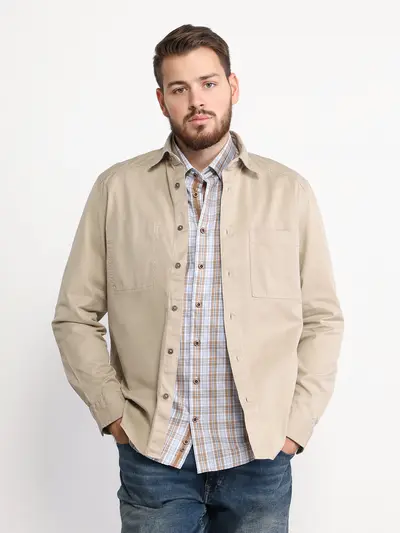 Рубашка бежевого цвета из хлопка